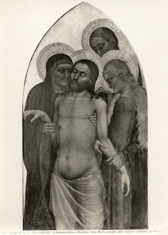 Alinari, Fratelli — Firenze - R. Galleria Antica e Moderna. Gesù Morto sorretto dalla Vergine. (Giovanni da Milano) — insieme